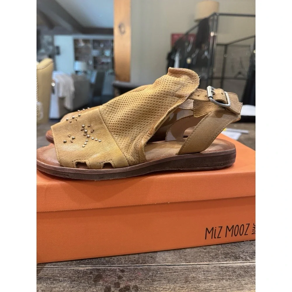 Miz Mooz Fifi Women's Sandals US Size 39 US 8.5 W Brown Wheat Leather!
